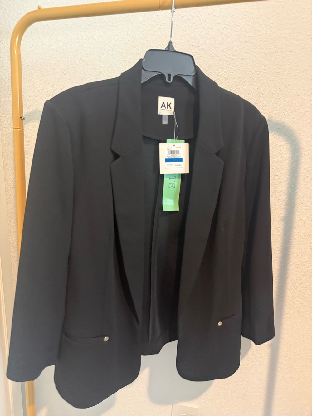 Anne Klein Black Open-Front Blazer